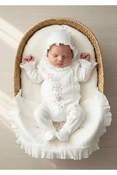 Pugi Baby PUGİ KIZ 0-3 AY PLİSELİ BATTANİYE TULUM SET ÇİÇEK İŞLEMELİ HASTANE ...