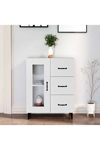 Concept Servantă, alb, 69,5x34x90 cm, lemn compozit