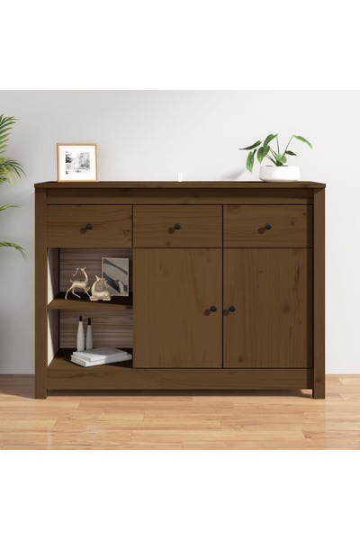 Concept Servantă, maro miere, 100x35x74 cm, lemn masiv de pin
