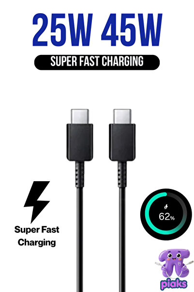 Piaks Samsung 45W Süper Hızlı Şarj Kablosu Galaxy S25 S24 S23 S22 Ultra Plus ...