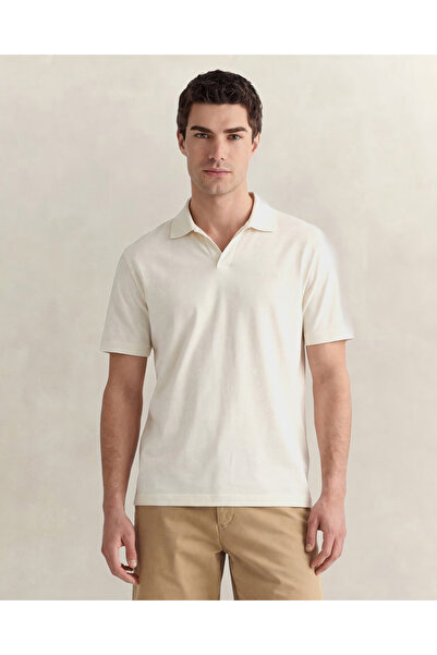Gant Erkek Krem Regular Fit Polo Yaka T-Shirt