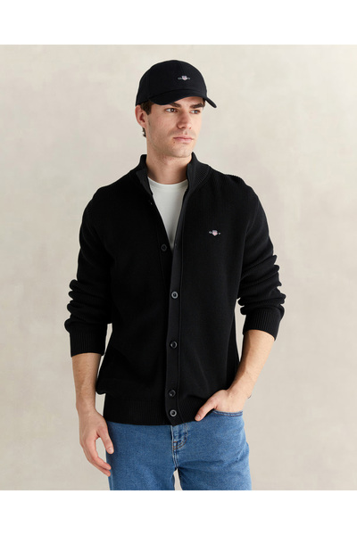 Gant Erkek Siyah Regular Fit Düğmeli Hırka