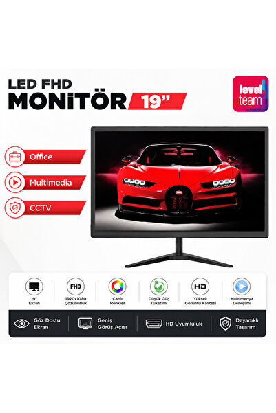 levelupwear1 LevelTeam LTM-19SWQ 19" 5Ms 60Hz Vga Hdmı Led 1440X900 Sesli Ves...