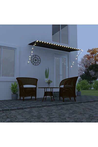 Concept Copertină retractabilă cu LED, antracit, 300 x 150 cm