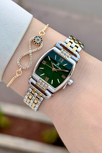 Daniel Klein Dial Green Cord Gold Metallic Color 24 mm 2 Year Warranty Women'...