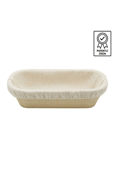 dinckitchen Oval Ekmek Hamur Mayalama Sepeti Bezli 30x13,5x8,5 cm Oval 30X13,...