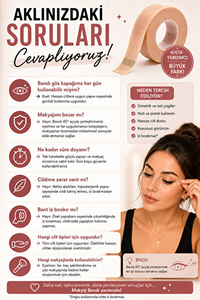 COZY SENSE Makyaj Bandı Burun Cilt Yanak Parmak Bant Kapatıcı Fondöten Eyeliner Makyaj Ürünleri Kadın Bakım