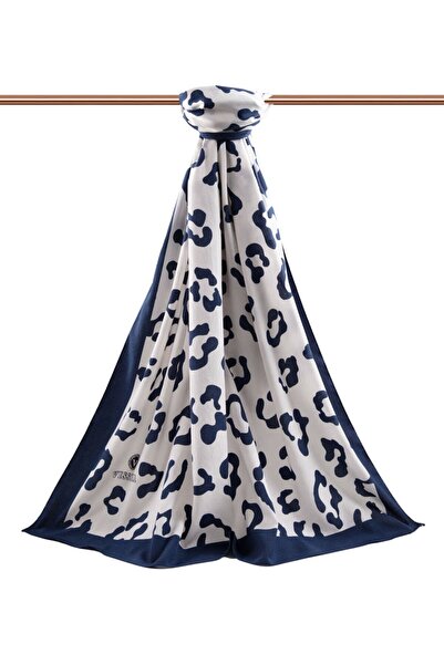 Vissona KREP LEOPAR DESENLİ KREM - LACİ RENKLİ 75X195 KIRIŞMAZ ŞAL