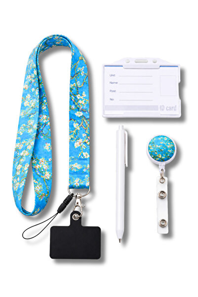 excarpin Van Gogh Almond Blossom Patterned Stylish Set Neck Strap Lanyard Yoy...