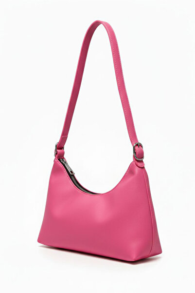 TOFİSA Geantă de umăr din piele artificială fucsia pentru femei - 28263-FUSYA