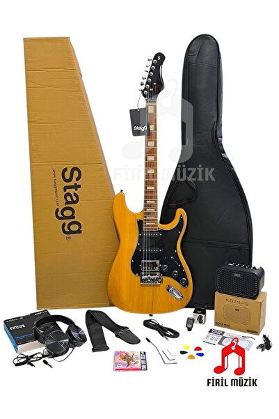 STAGG Firil Müzik SES-60 NAT Hss Strat Full Elektro Seti