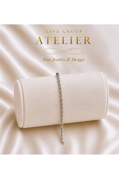 Liva Group Atelier Xuping Silver Heart Twist Bracelet 20cm