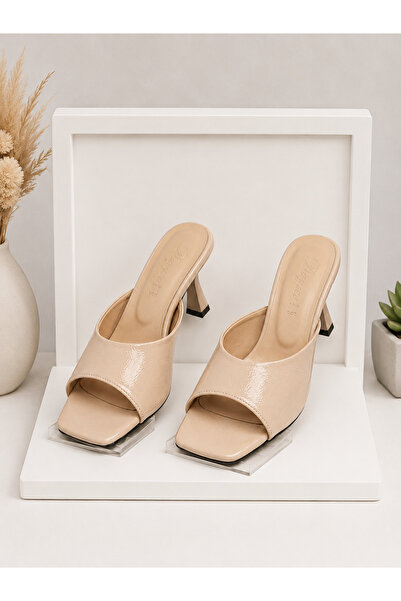 MOON CLOUD Women's Crinkled Leather Heelled Slippers for Daily-Evening Wear-E...