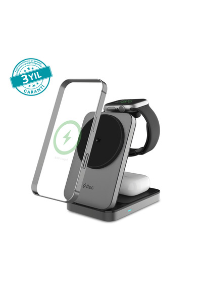 Ttec AirCharger Fold Pro 2 Qi2.2 IOS/Android 3ü 1 Arada Katlanabilir Kablosuz...