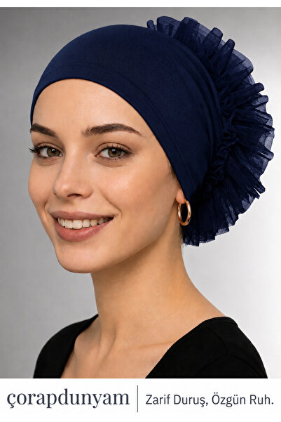 çorapdunyam Bonetă de hijab din silicon anti-alunecare, cu volane, fără cusăt...