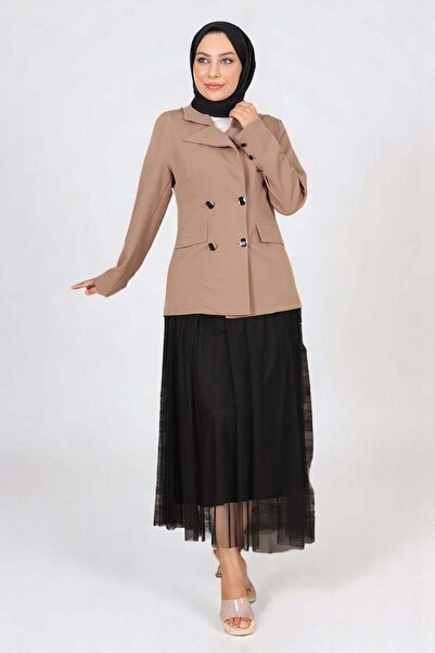 Missvalle Jacket and Skirt Tulle Suit Mink 19151