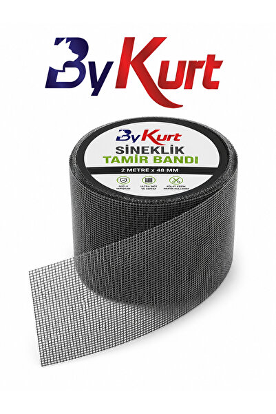 ByKurt Sineklik Tamir Bandı 2 Metre x 48 mm Yapışkanlı File Onarım Bandı Penc...