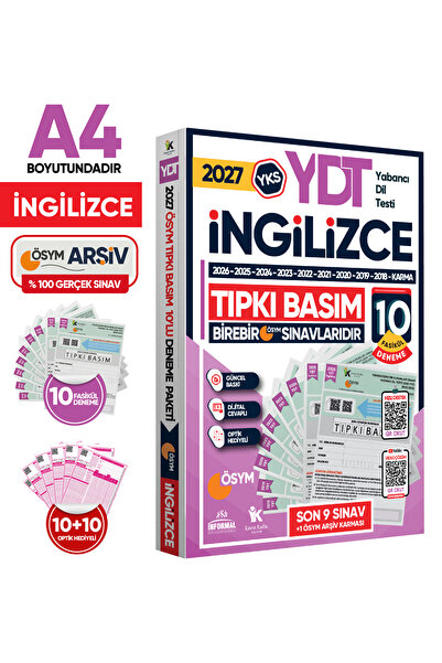 KARA KUTU YAYIN 2026 Yks Ydt Ingilizce Ösym Çıkmış Soru Tıpkı Basım 8li Denem...