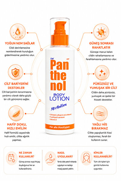 extal Panthenol Nemlendirici Ve Besleyici Vücut Losyonu 200 ml E vitamini Allantoin