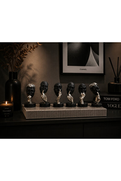 Doremcy 6’lı Polyester Döküm Biblo Seti 7x15 cm Salon, Ofis, Masaüstü Dekorat...