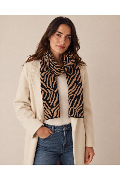 Sebir Moda Eșarfă tricotată cu model zebră
