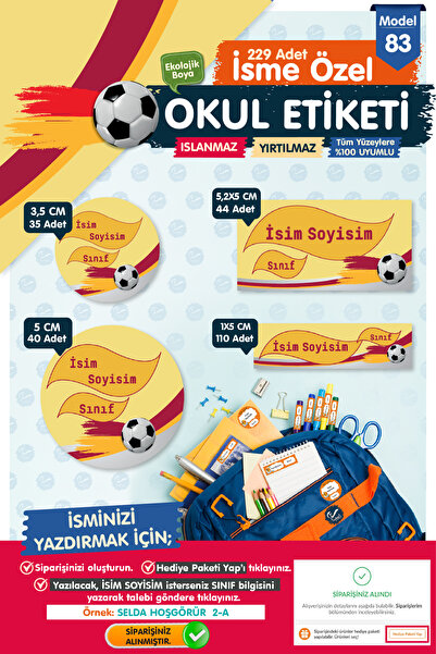 t tuğset etiket Okul Etiketi Kalem Defter Etiketi Özel Isim Yazılabilen Etike...