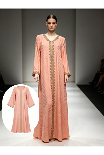 Generic Elegant Muslim Long Sleeve Dress for Women, Islamic Arab Casual Robe,...