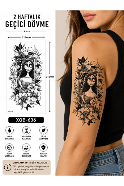 medink tattoo Gerçekci Büyücü Desenli Gül Geçici Kol Bacak Geçici Sticker Yap...