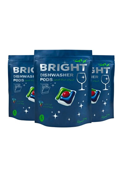 Bright كبسولات برايت لغسالة الصحون: لمعان فائق ونظافة استثنائية (٣ أكياس)