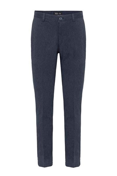 SÜVARİ Lacivert Regular Armürlü Pantolon
