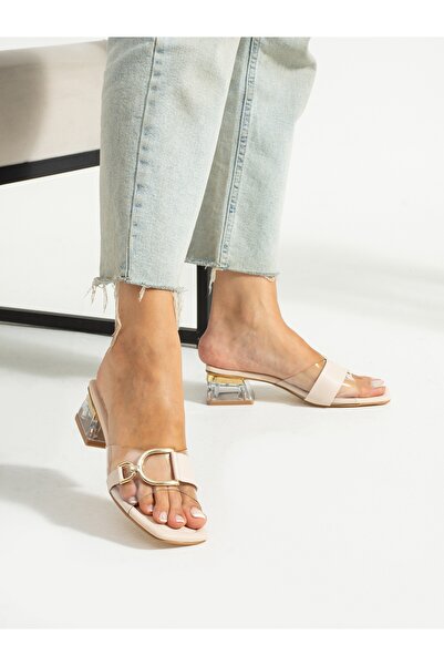Alemdar Shoes Krem prozirna ženska odjeća Papuče