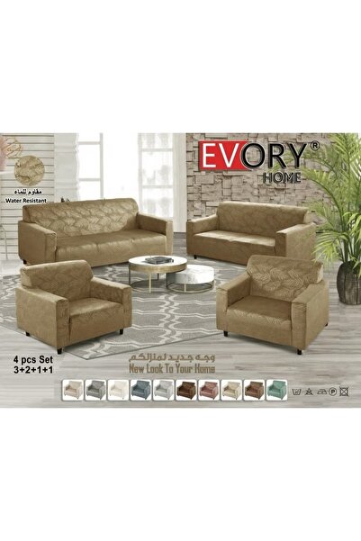 Evory Home Sofa Cover Waterproof Velvet Flower 4-Pieces Set of 7-Seater (3+2+...