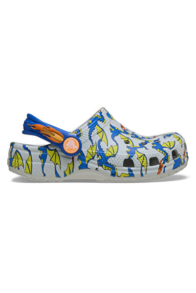 Crocs Класически детски чехли тип кроксове с драконова графика 212514-1FTGray