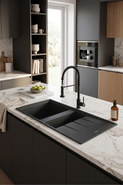 RealStone Salda 100 Granit Eviye Antrasit