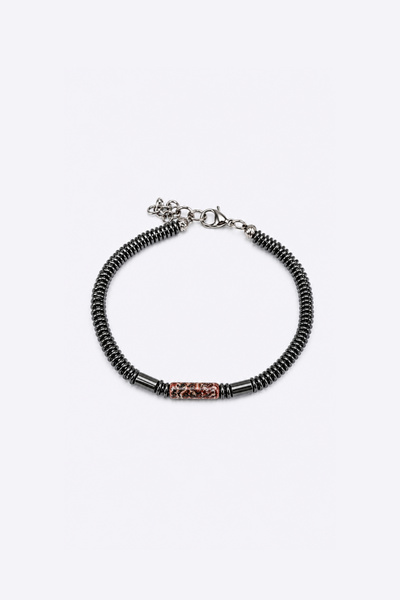Avva Erkek Bordo Akik ve Hematit Taşlı Bileklik B009627
