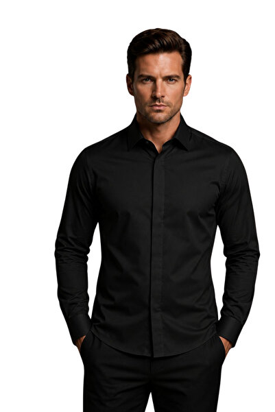 Plus Scorpion Camasa Barbateasca, Regular Fit, Butoni Cufflinks, Placheta Asc...