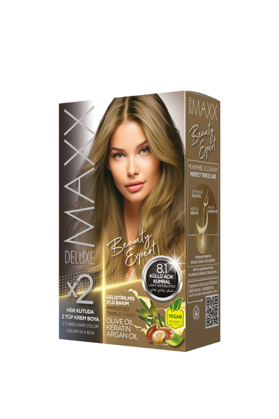 MAXX DELUXE Beauty Expert Set Saç Boyası 8.1 Küllü Açık Kumral