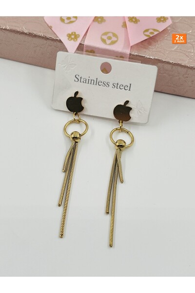 Bozhi Steel Earrings Gold Business Woman Style