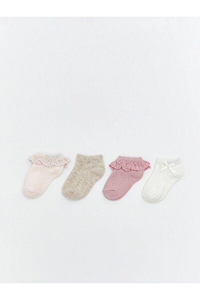 LC Waikiki Patterned Baby Girl Booties Socks 4-Pack (S6)