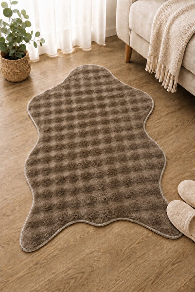 Lionhome Bubble kabartmalı Yumuşak Ayı Postu Renk Vizon Comfort Kaymaz Taban ...