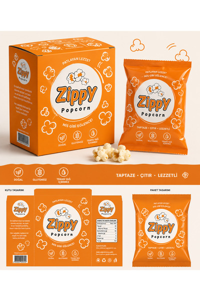 Zippy Popcorn Mikrodalgada Patlayan Mısır 15'li Paket 15 X 80 gr