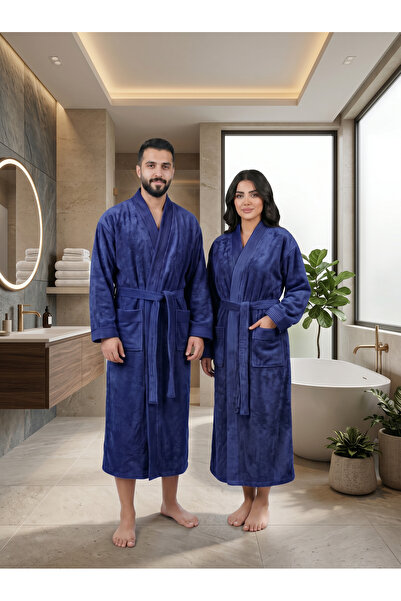 Donetella روب استحمام يونيسكس مقاس L بياقة كيمونو، مصنوع من الألياف الدقيقة 3...