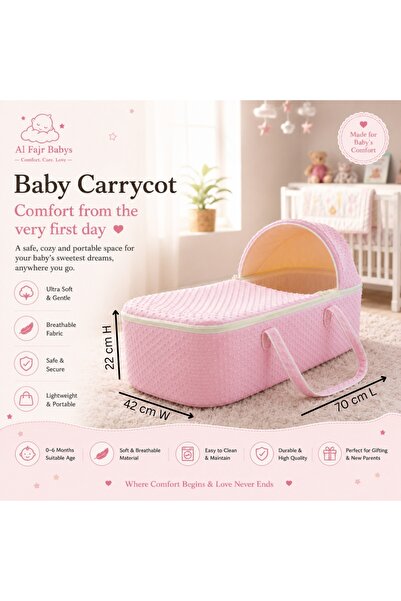 Al Fajr Babys عش فاخر للمواليد الجدد - قطن قابل للتنفس - قابل للحمل قابل للغس...