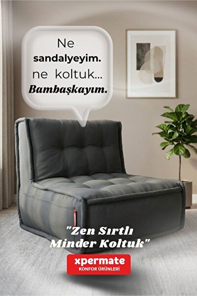 XPERMATE Sırtlı Pofidik Minder Koltuk Yer Koltuğu Sırt Destekli Oturma Minder...