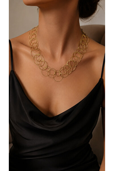 XUPING JEWELRY Marka model dokulu birbirine geçme halkalar 14k gold kolye