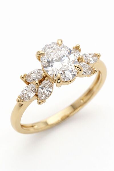 Intuit Jewelry Vintage Esintili Markiz Kesim Yan Taşlı 925 Ayar Gümüş Söz ve ...
