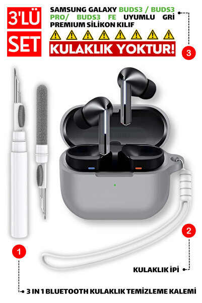 EWEC Samsung Galaxy Buds3, Buds3 Pro, Buds3 FE Uyumlu Silikon Kılıf, Kulaklık...