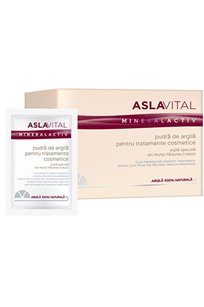 ASLAVİTAL Pudra de argila Aslavital pentru tratamente cosmetice, 10 plicuri x...