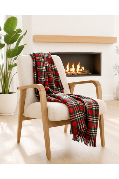 SEVHOME CONCEPT Valentine's Day Special Red Plaid Soft Tv Blanket 130X170 cm