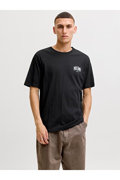 Jack & Jones Men's Crew Neck T-Shirt, Cotton, Regular Fit, JJAERO